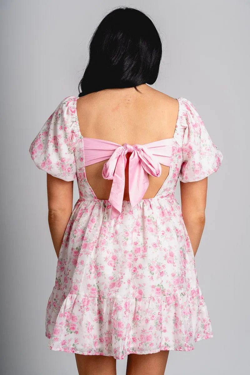 Floral mini dress pink