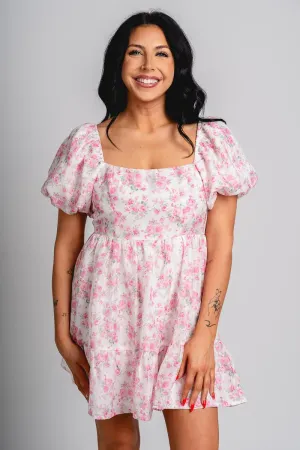 Floral mini dress pink