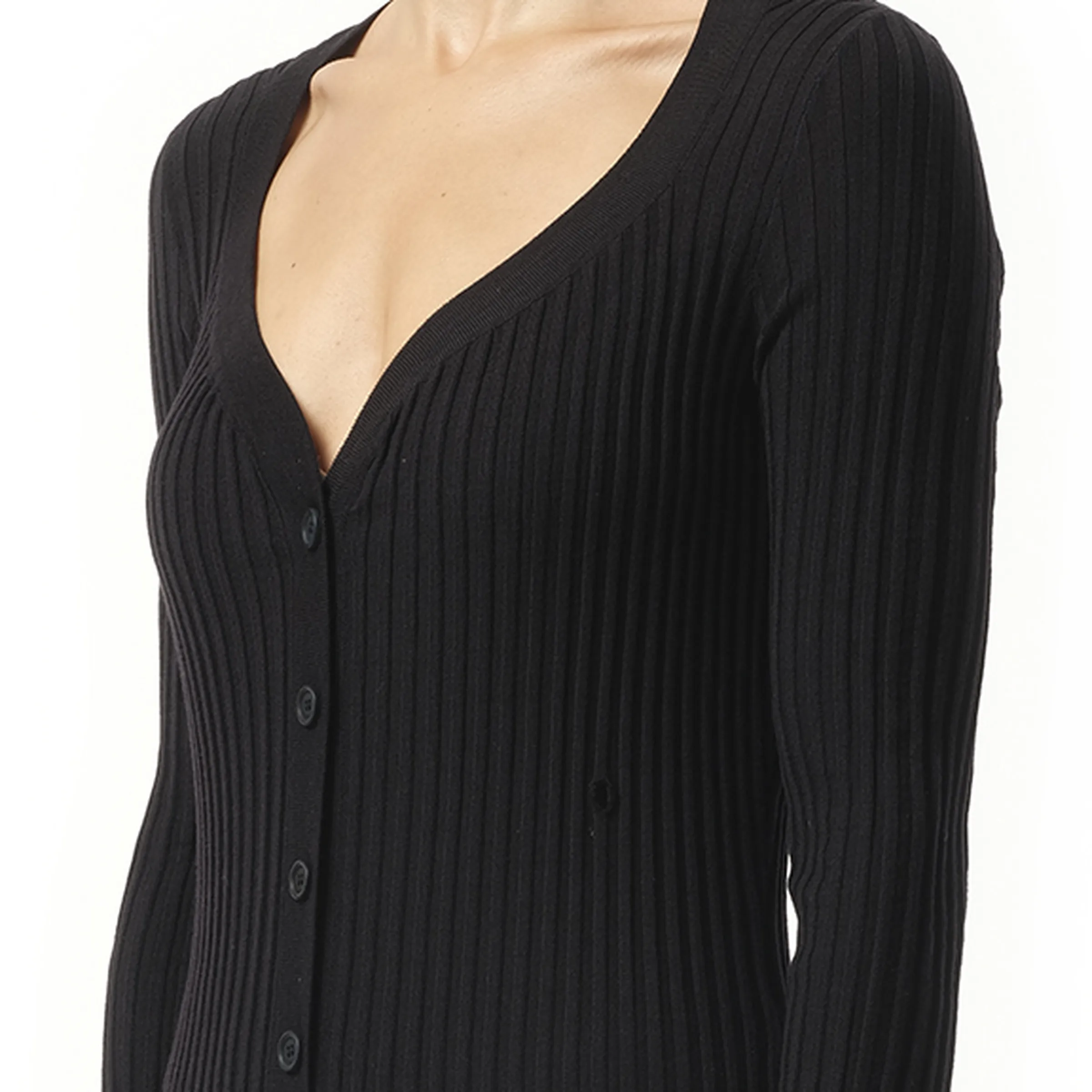 Giv - Pod Long Knit Jacket in Noir