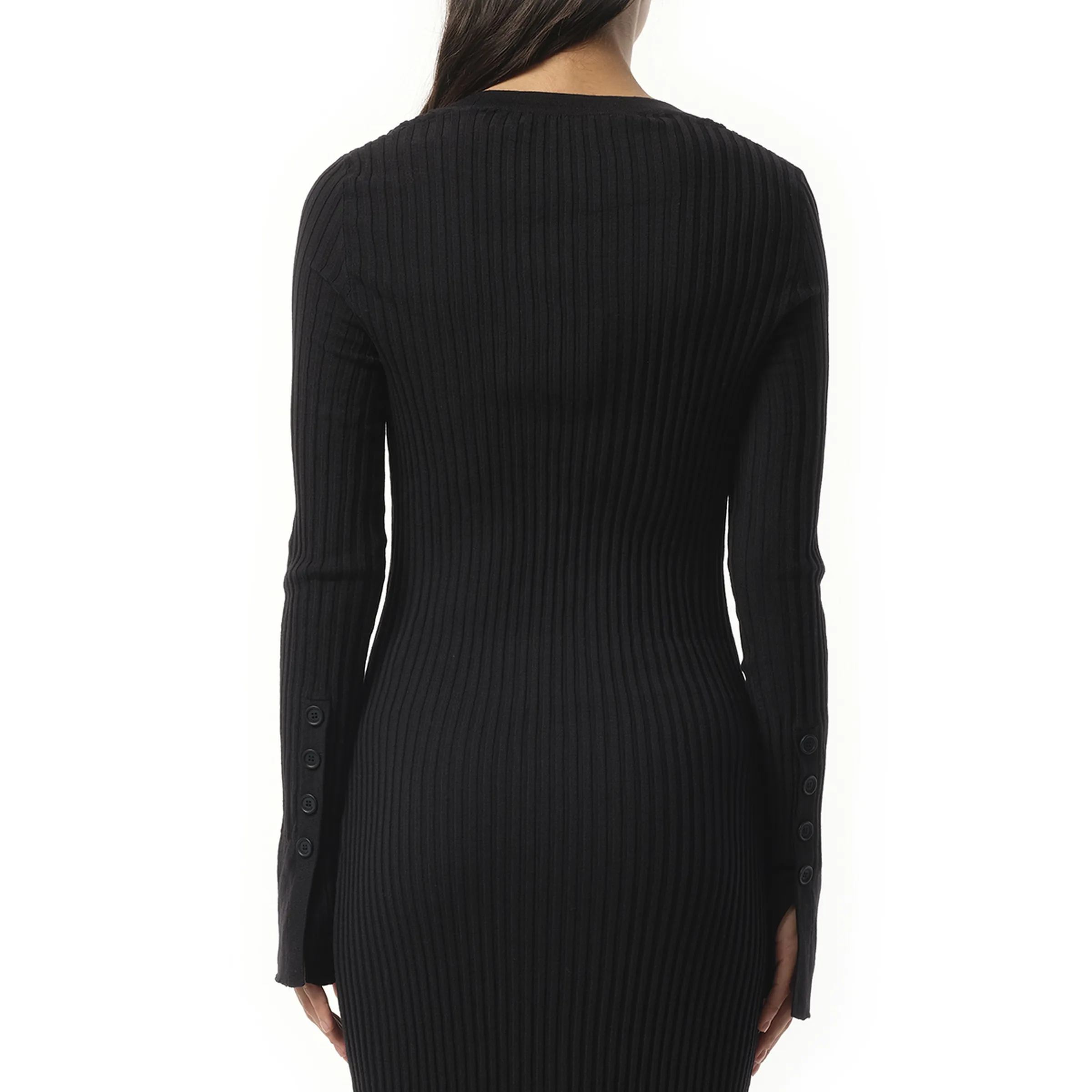 Giv - Pod Long Knit Jacket in Noir
