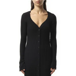 Giv - Pod Long Knit Jacket in Noir