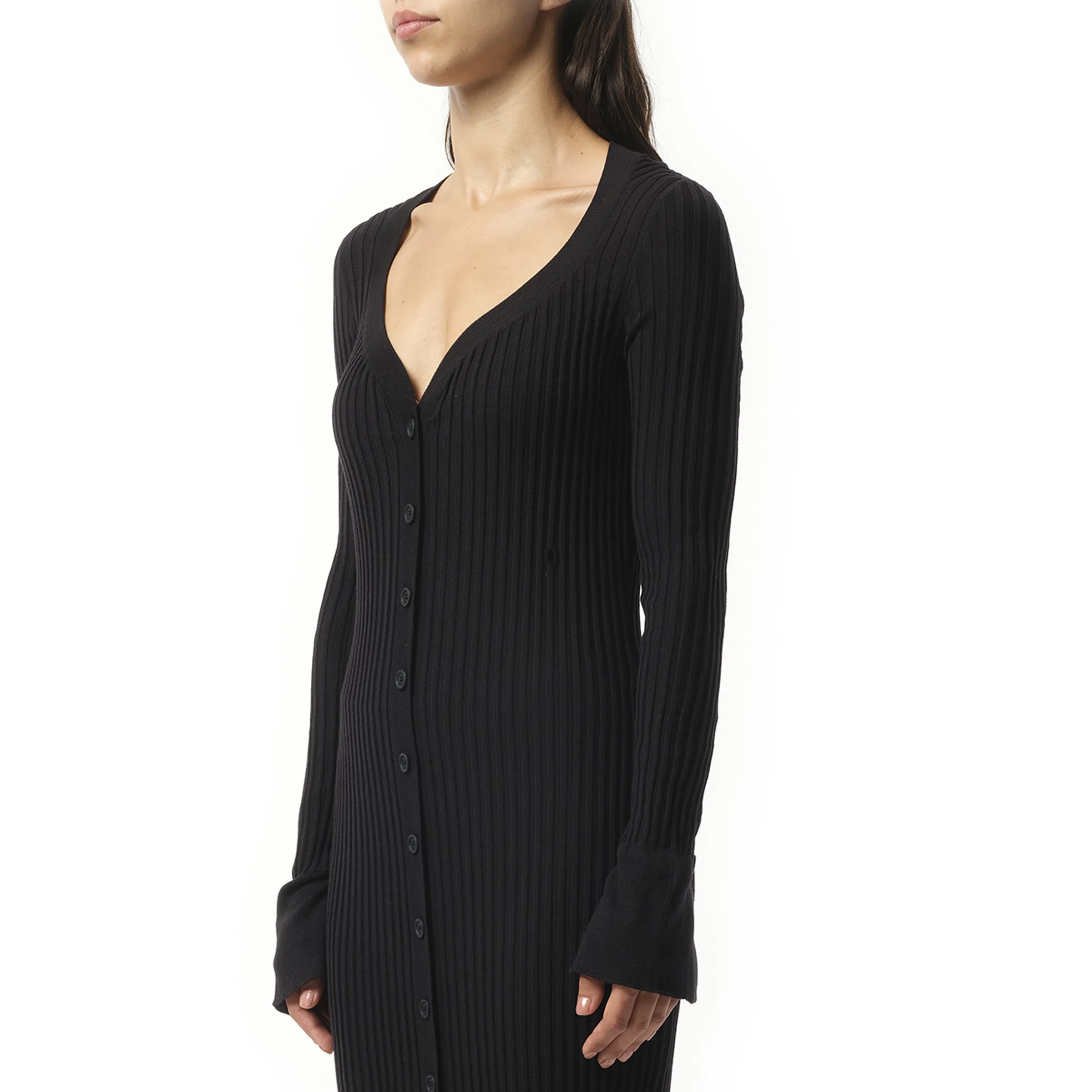 Giv - Pod Long Knit Jacket in Noir
