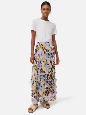 Graphic Pansy Crinkle Skirt | Lilac