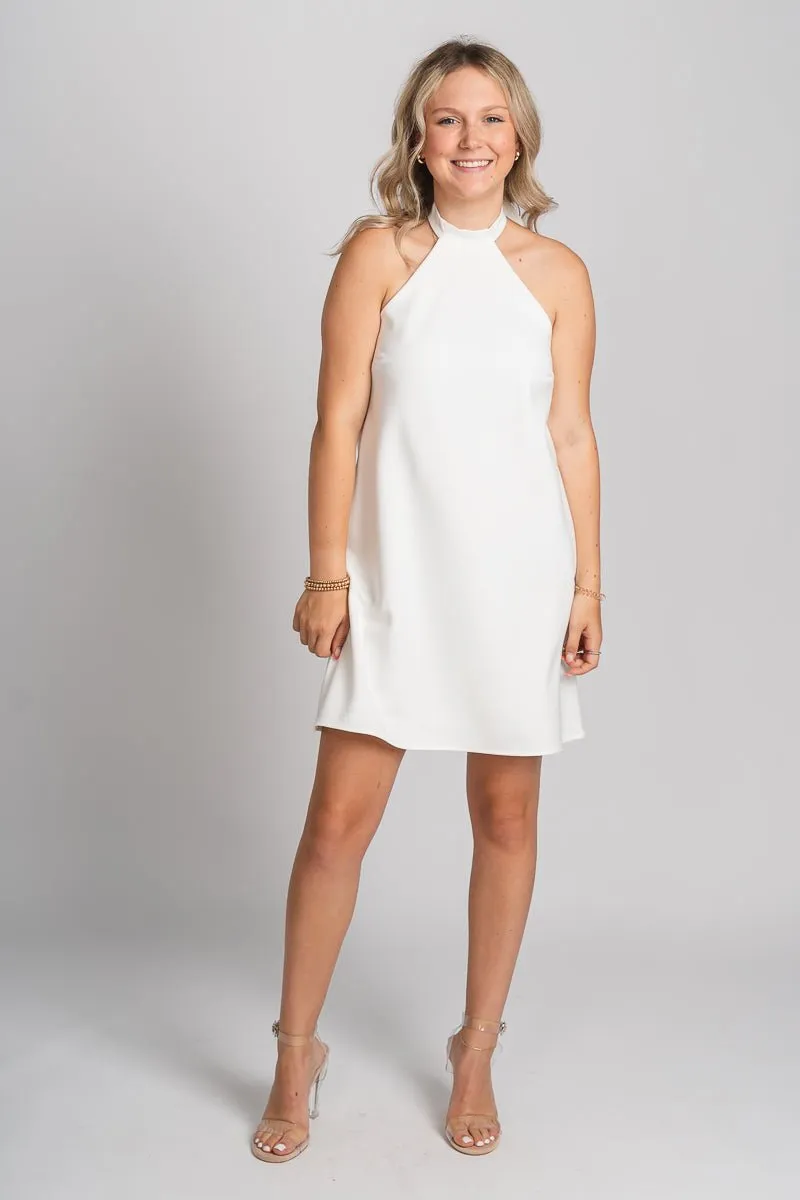 Halter A-line dress off white