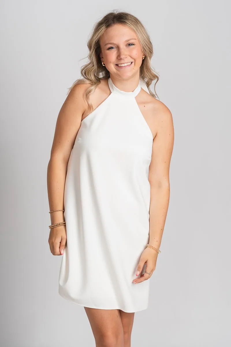 Halter A-line dress off white
