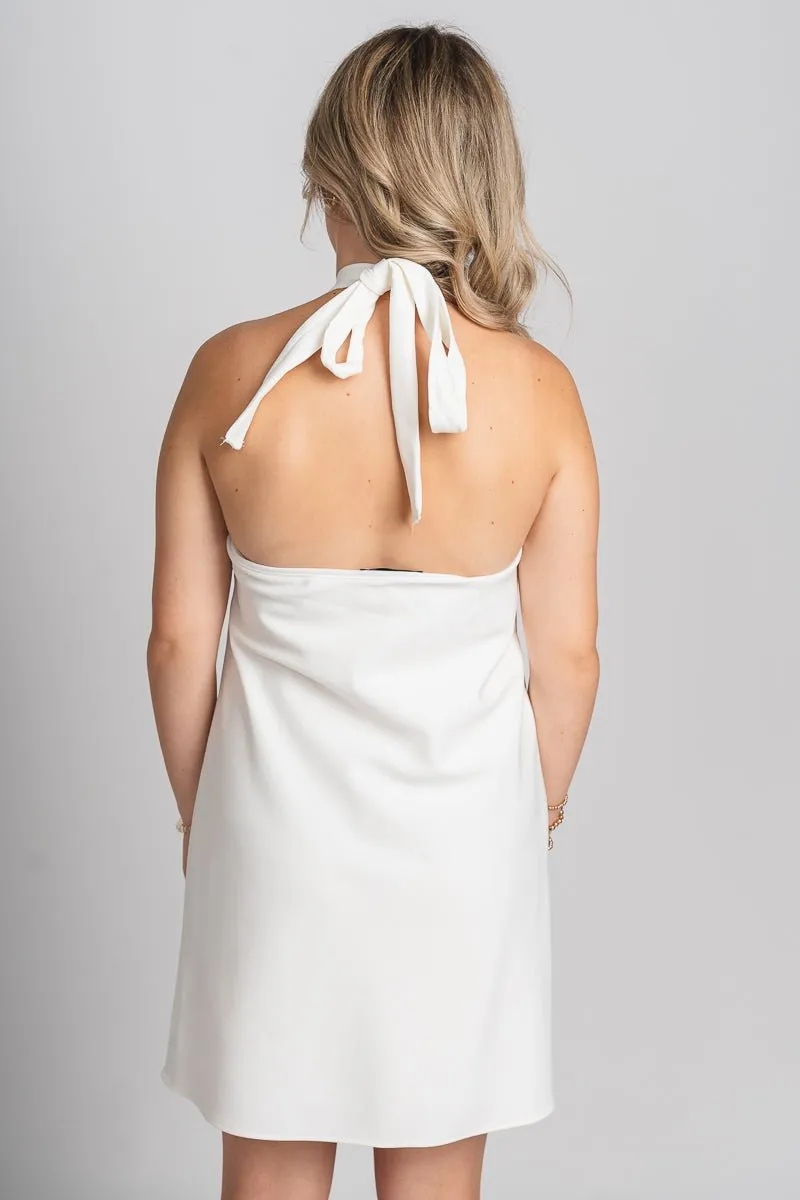 Halter A-line dress off white