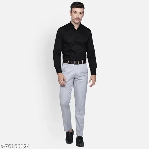 HAUL CHIC'S BLACK, GREY FORMAL TROUSER