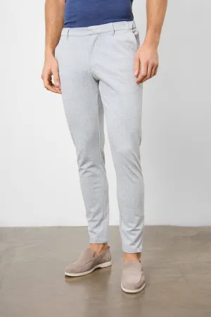 Herringbone Stripe Pants in Pale Grey