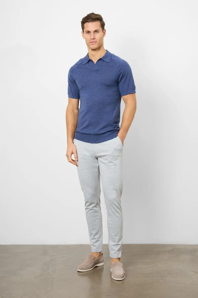 Herringbone Stripe Pants in Pale Grey