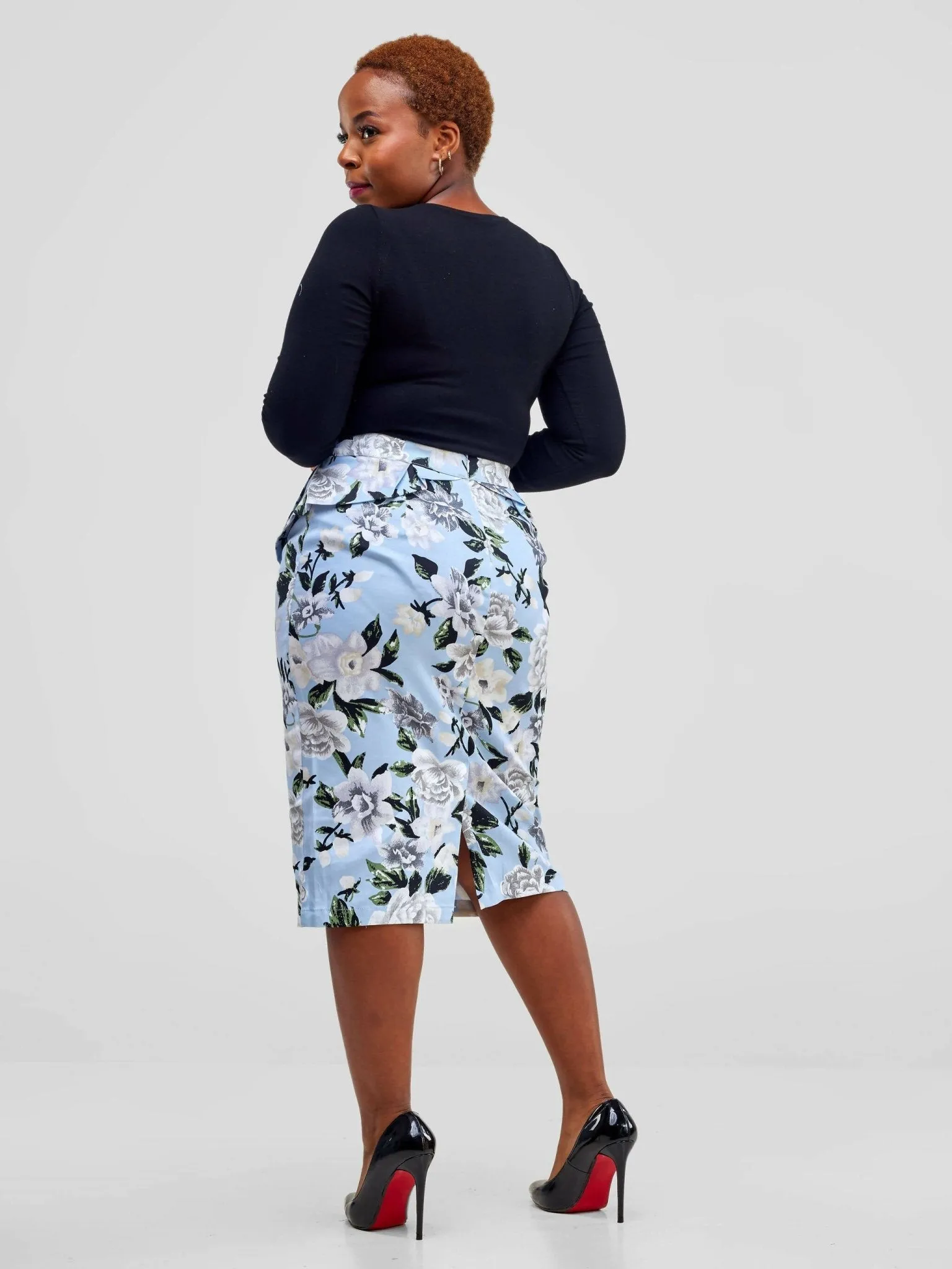Immaculate Chic Floral Skirt - Blue