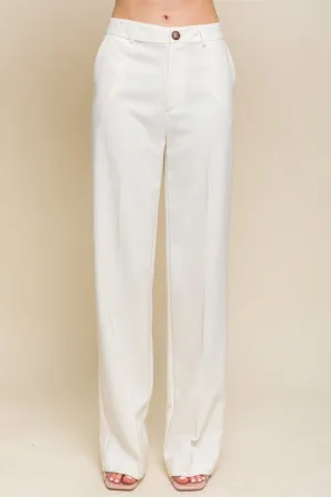 Ivory Formal Straight Leg Blazer Pants