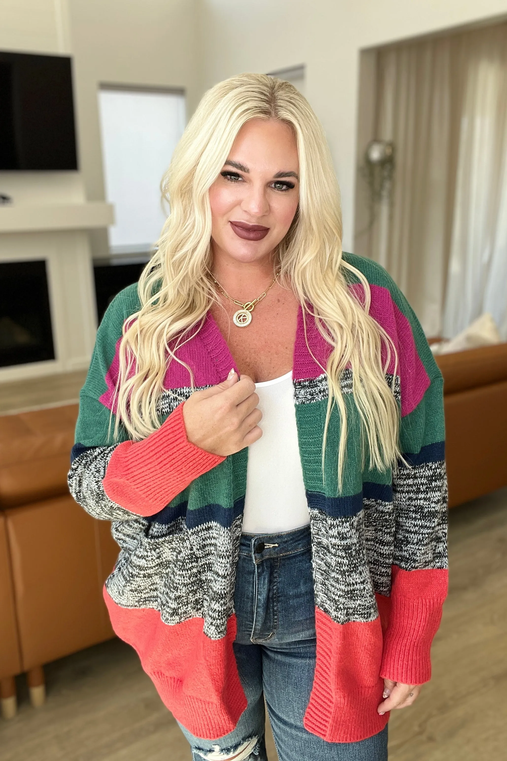 Keep It Cozy Striped Cardigan