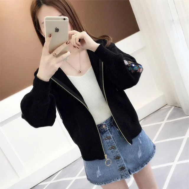 knitted jacket zipper 2019