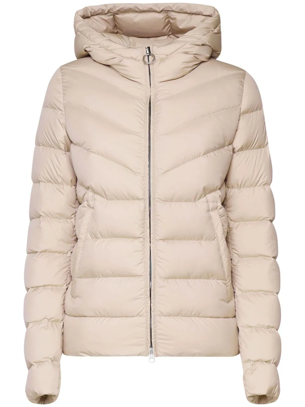 logo-patch hooded puffer jacket