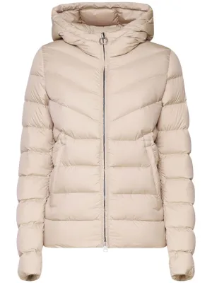 logo-patch hooded puffer jacket