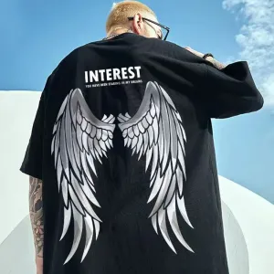 Men's Casual Tees Oversized Graphic Tees Wings