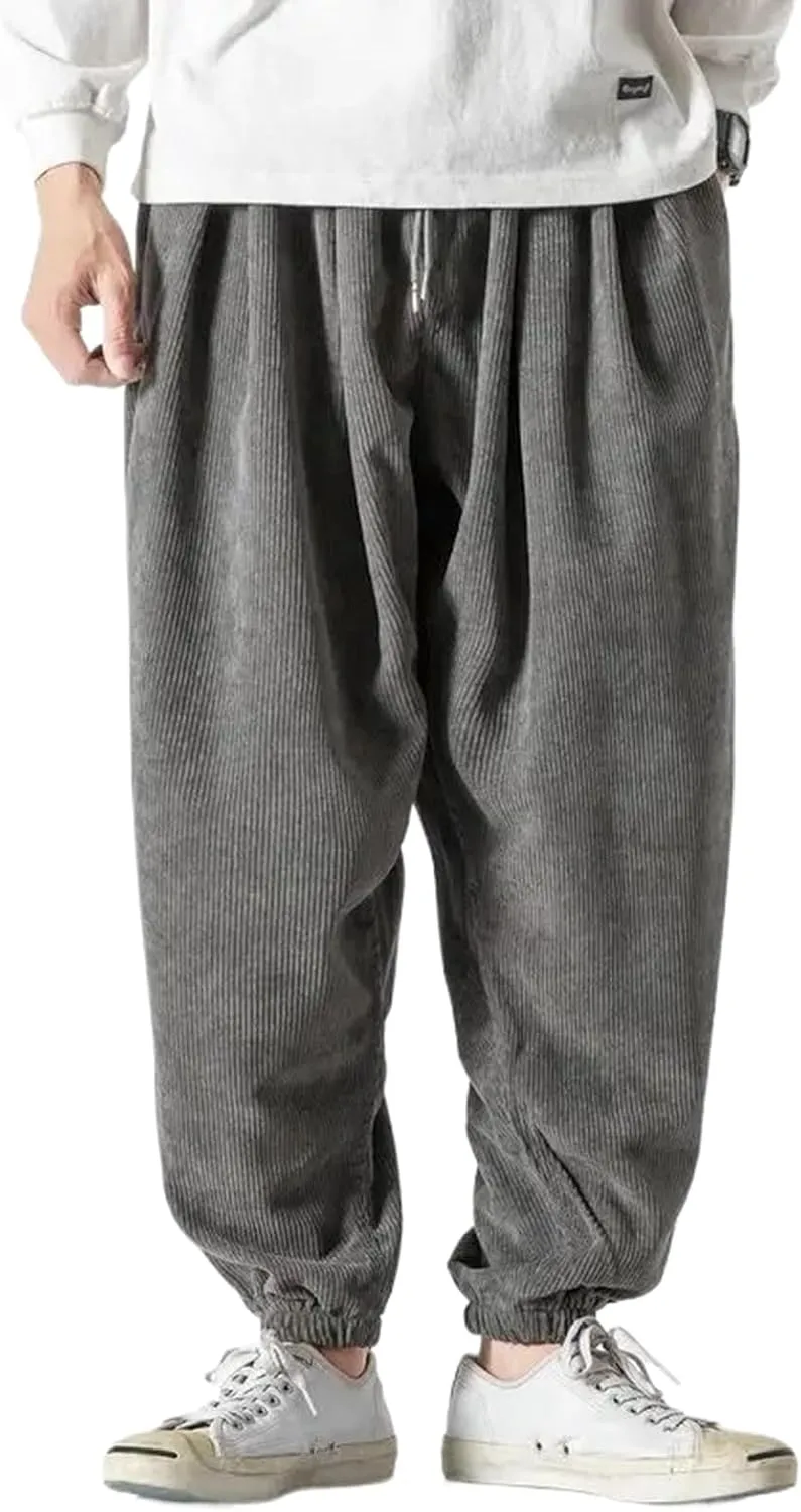 Men's Harem Pants Loose Mens Plus Size Joggers Pants Male Casual Trousers Cotton Sweatpants