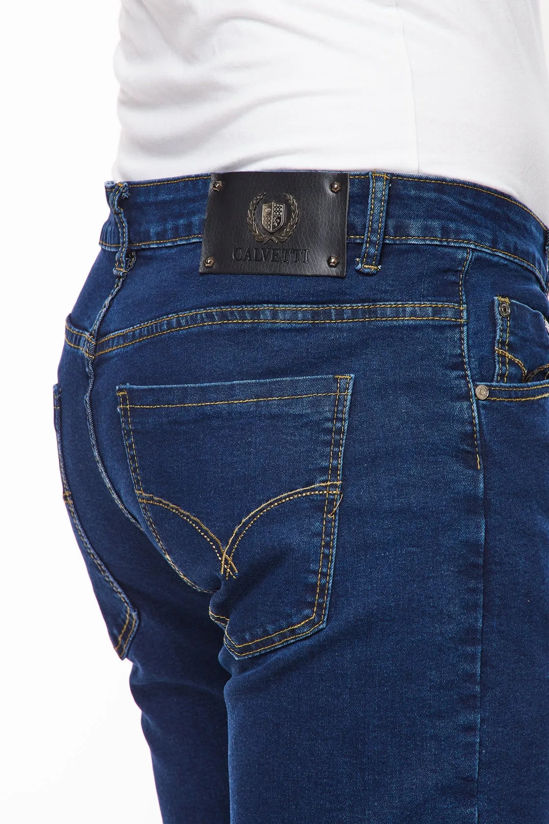 Men's Super Comfortable Skinny Fit Jeans-HLP-502 DKBLUE