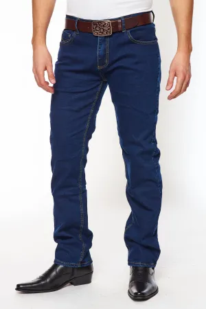 Men's Super Comfortable Skinny Fit Jeans-HLP-502 DKBLUE