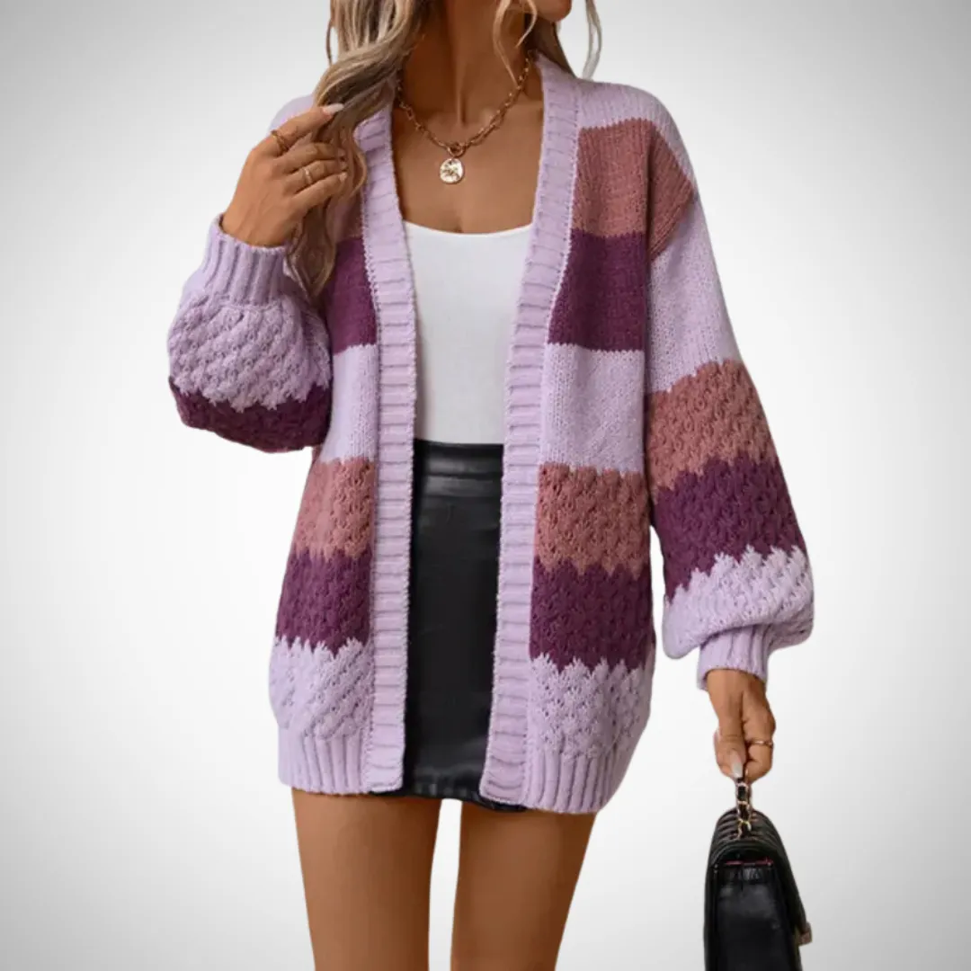 Pia Cozy Striped Autumn Cardigan