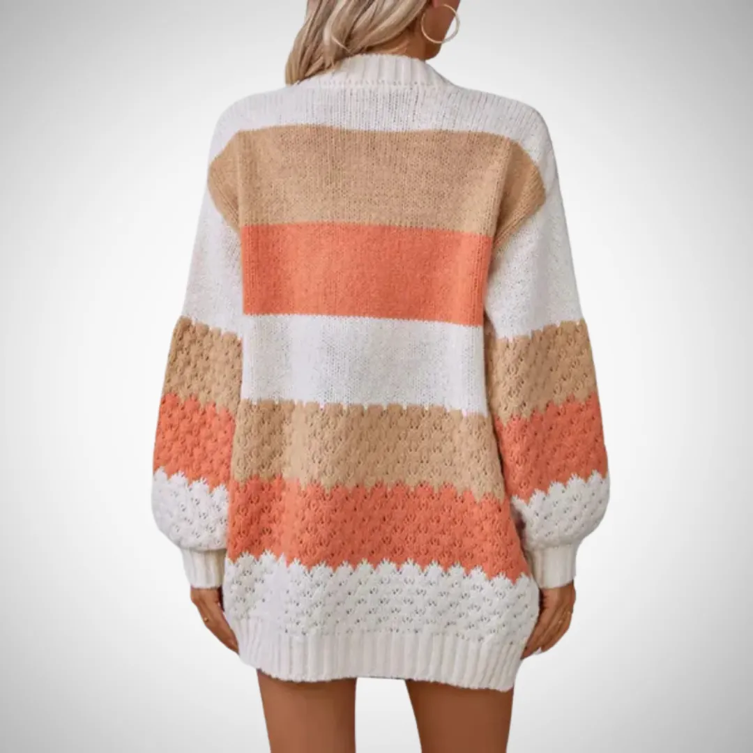 Pia Cozy Striped Autumn Cardigan