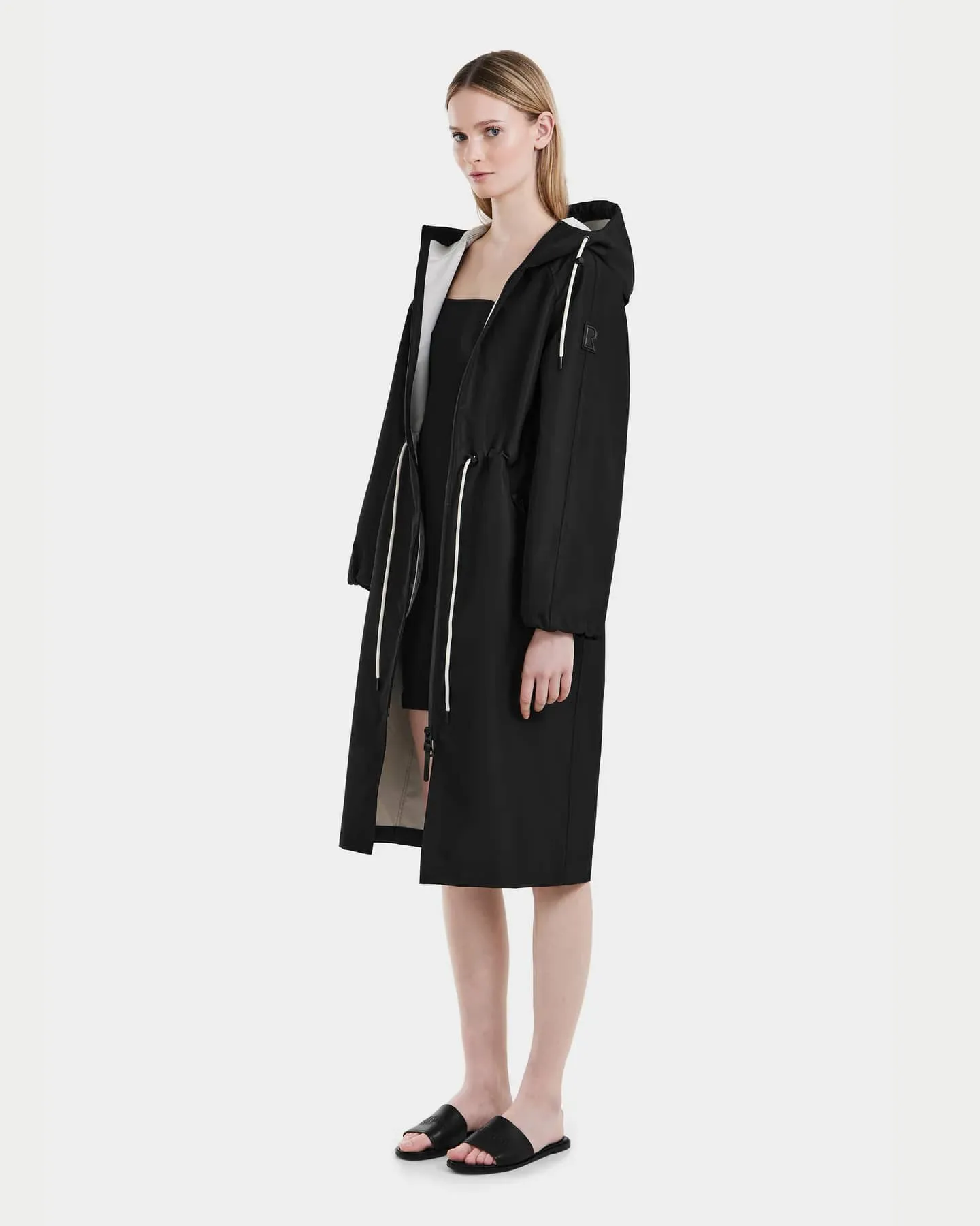 RUD-8125008 CARLA BLACK LONG RAINCOAT