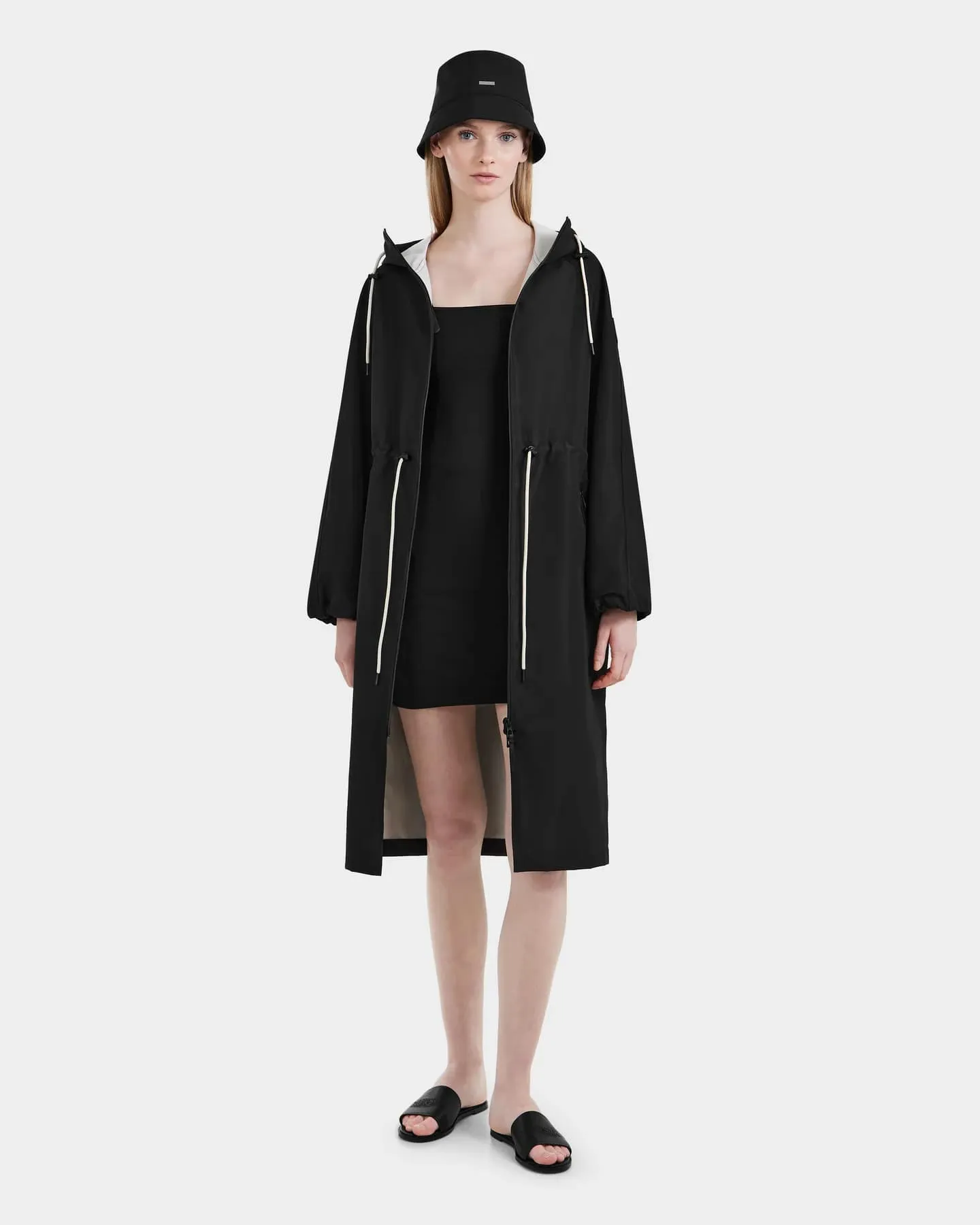 RUD-8125008 CARLA BLACK LONG RAINCOAT