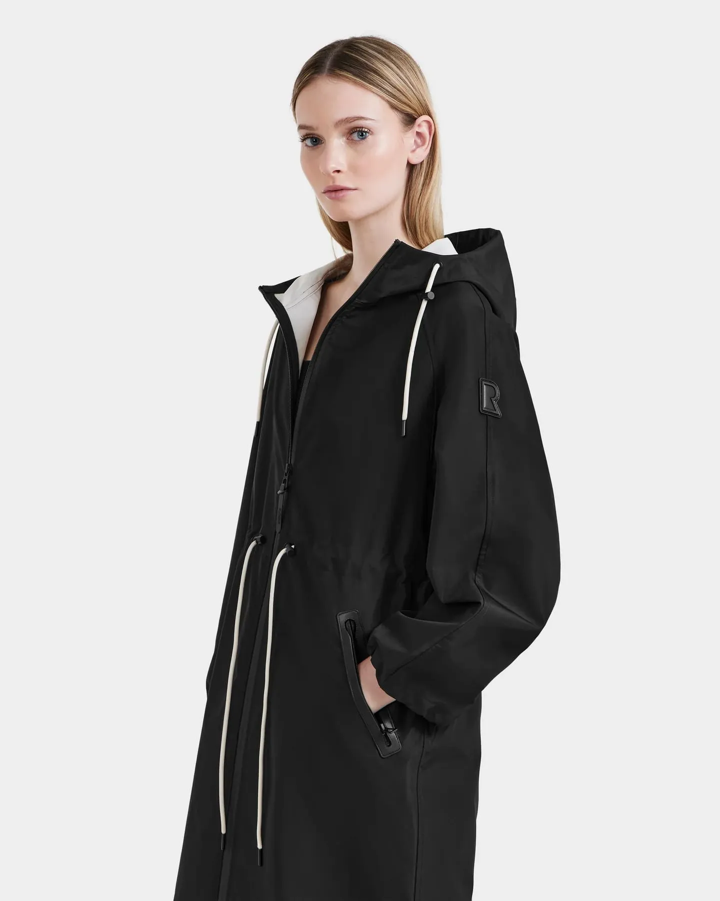 RUD-8125008 CARLA BLACK LONG RAINCOAT