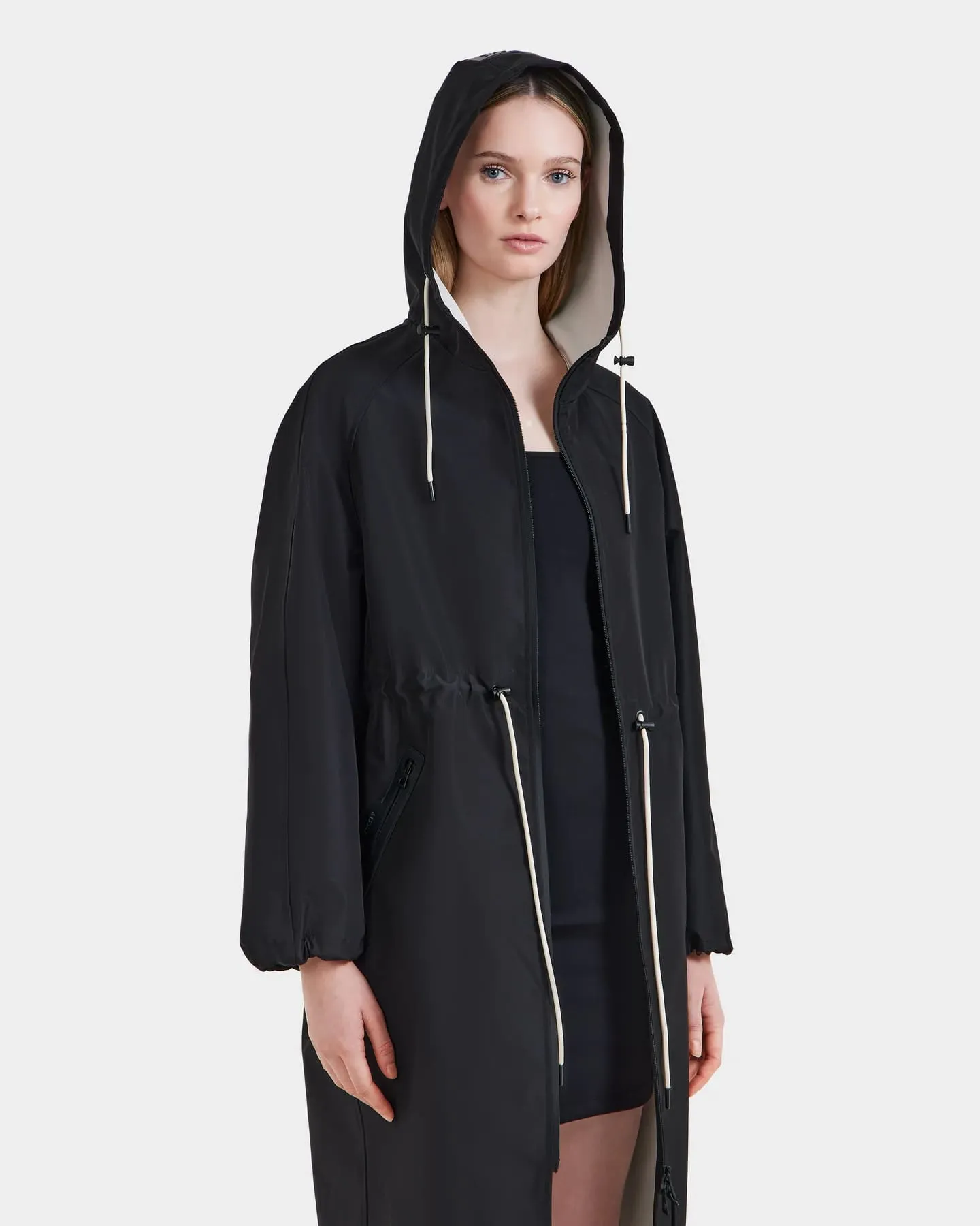RUD-8125008 CARLA BLACK LONG RAINCOAT
