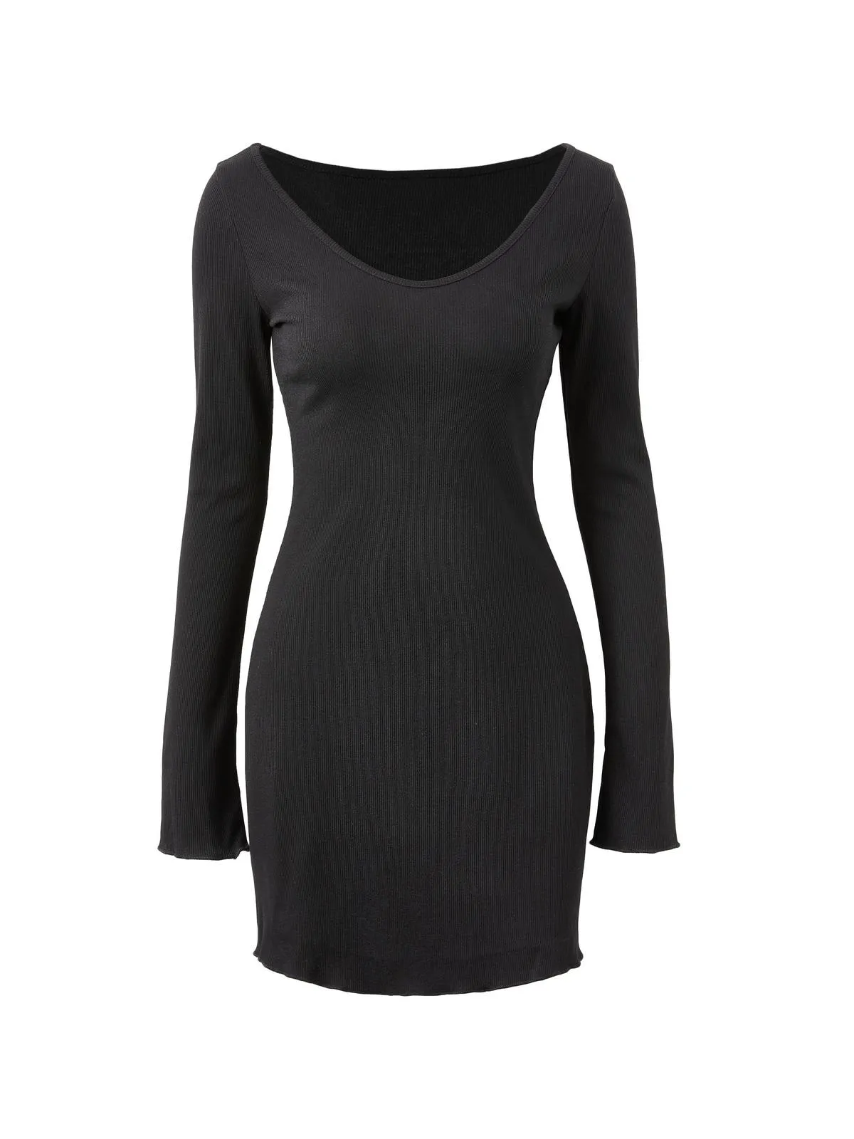 Simple Cutout Long Trendy Sleeve Crop Top