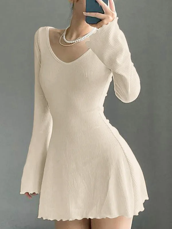 Simple Cutout Long Trendy Sleeve Crop Top