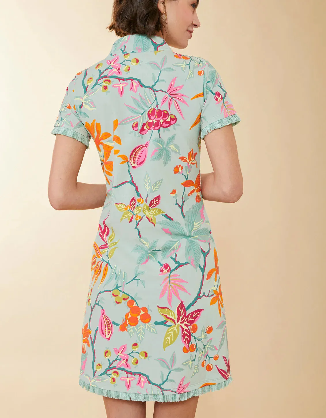 Spartina Serena Fringe Richmond Hill Honeysuckle Seafoam Dress
