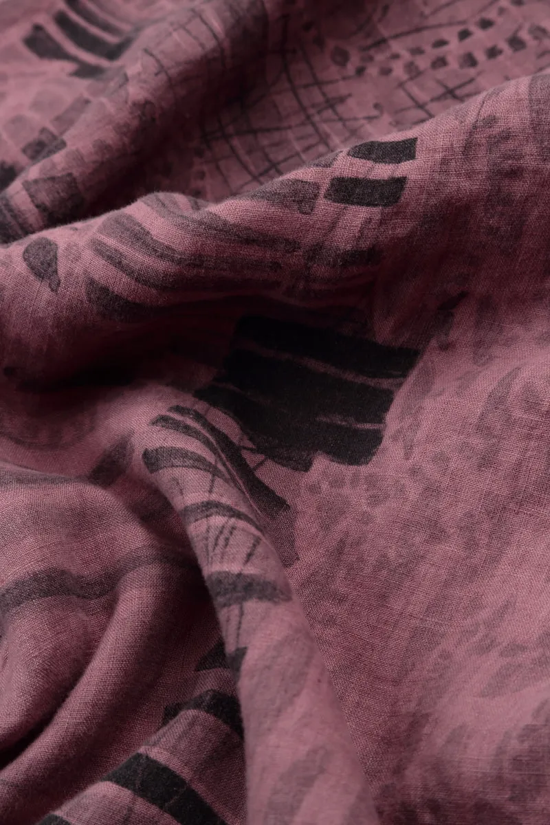 V-Neck Mauve Taupe Serenity Linen Tunic