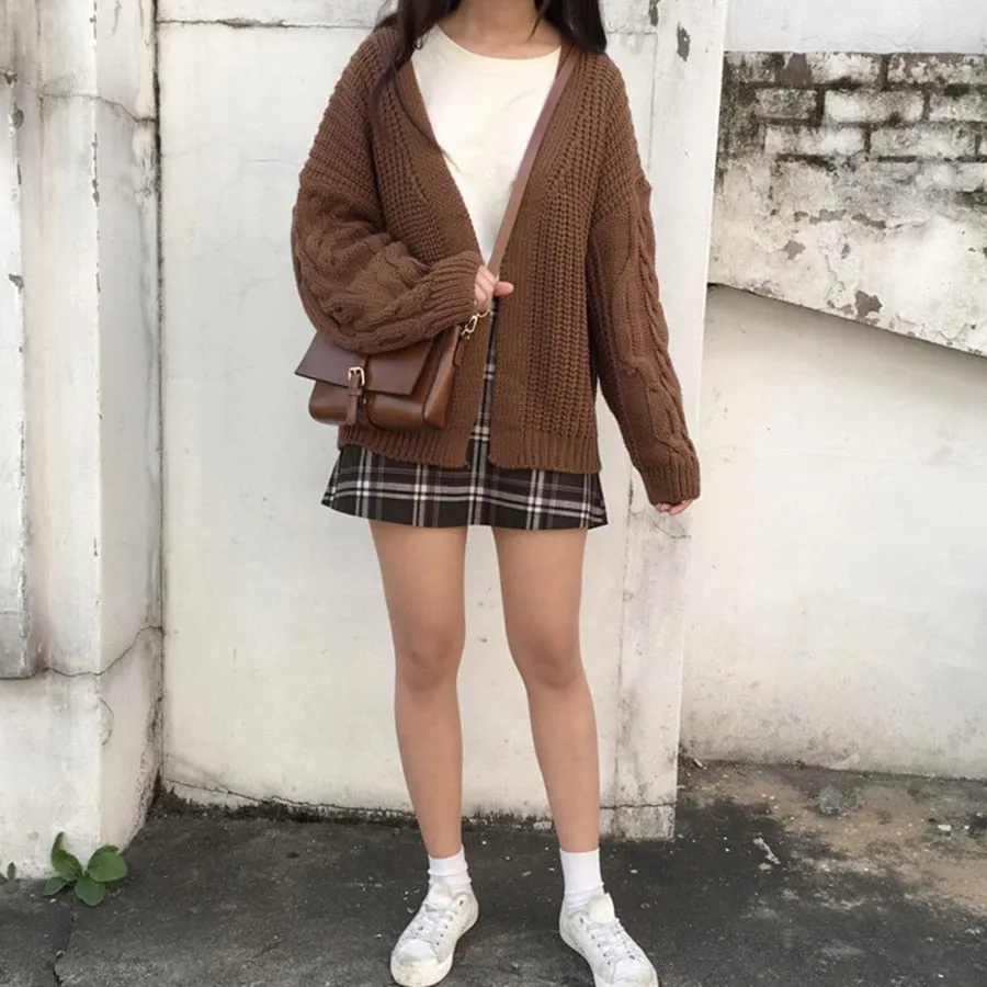 VenusFox  Knitted Long Sleeve Sweater Cardigan