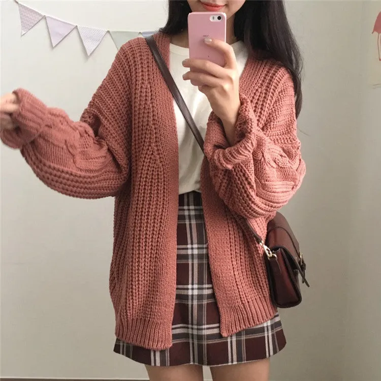 VenusFox  Knitted Long Sleeve Sweater Cardigan
