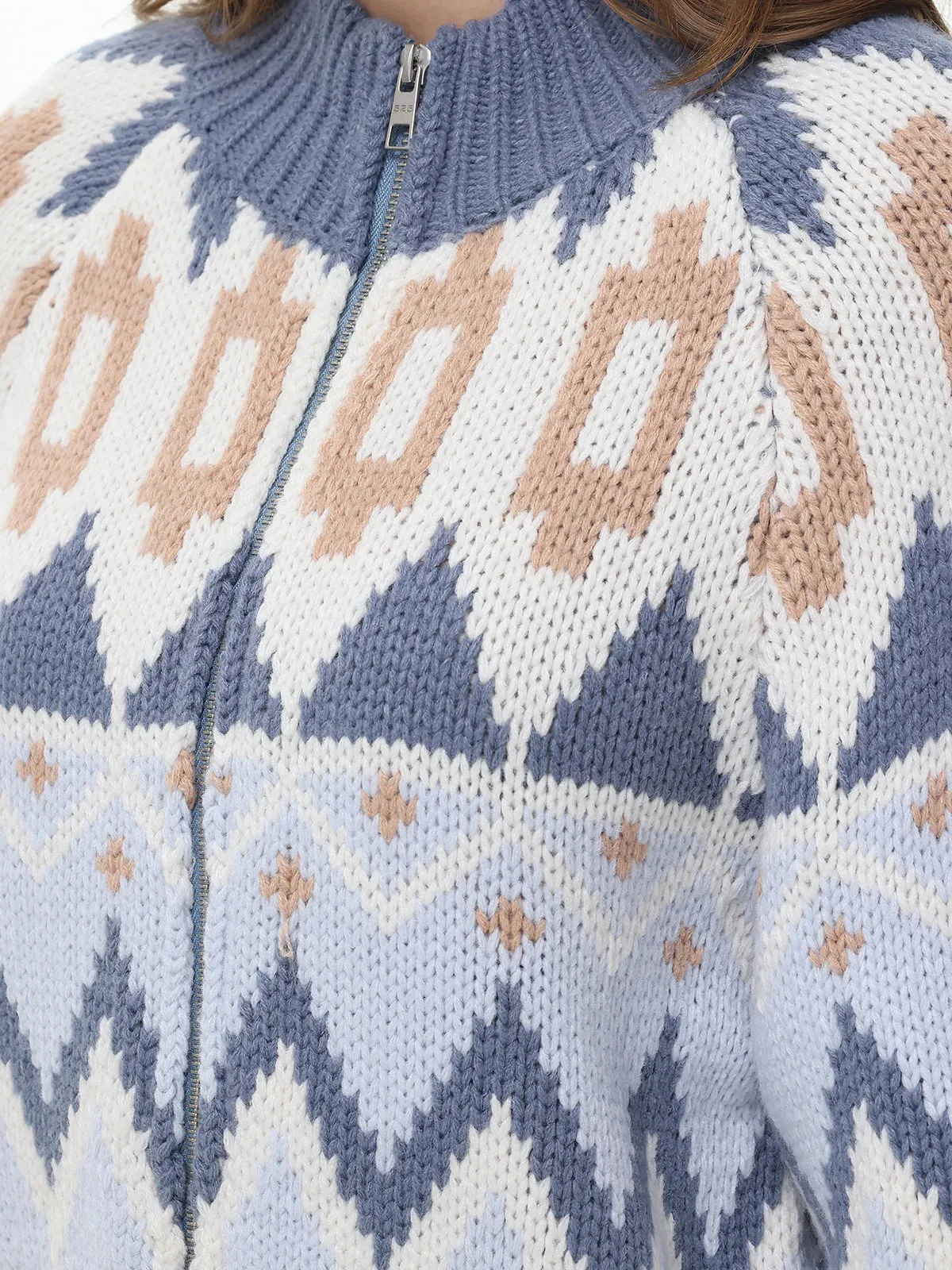 Victoria Fair Isle Zip Bomber Jacket