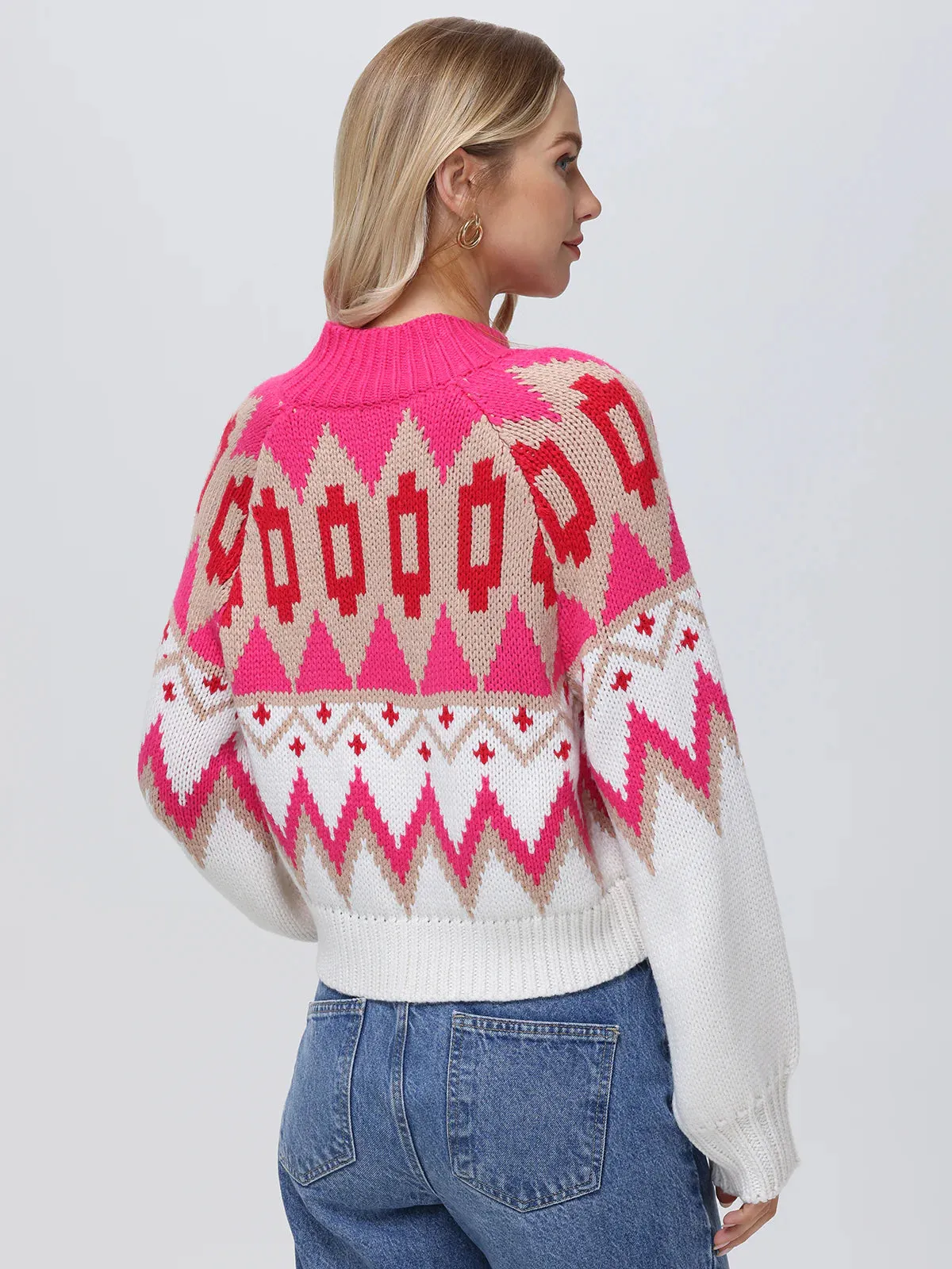Victoria Fair Isle Zip Bomber Jacket