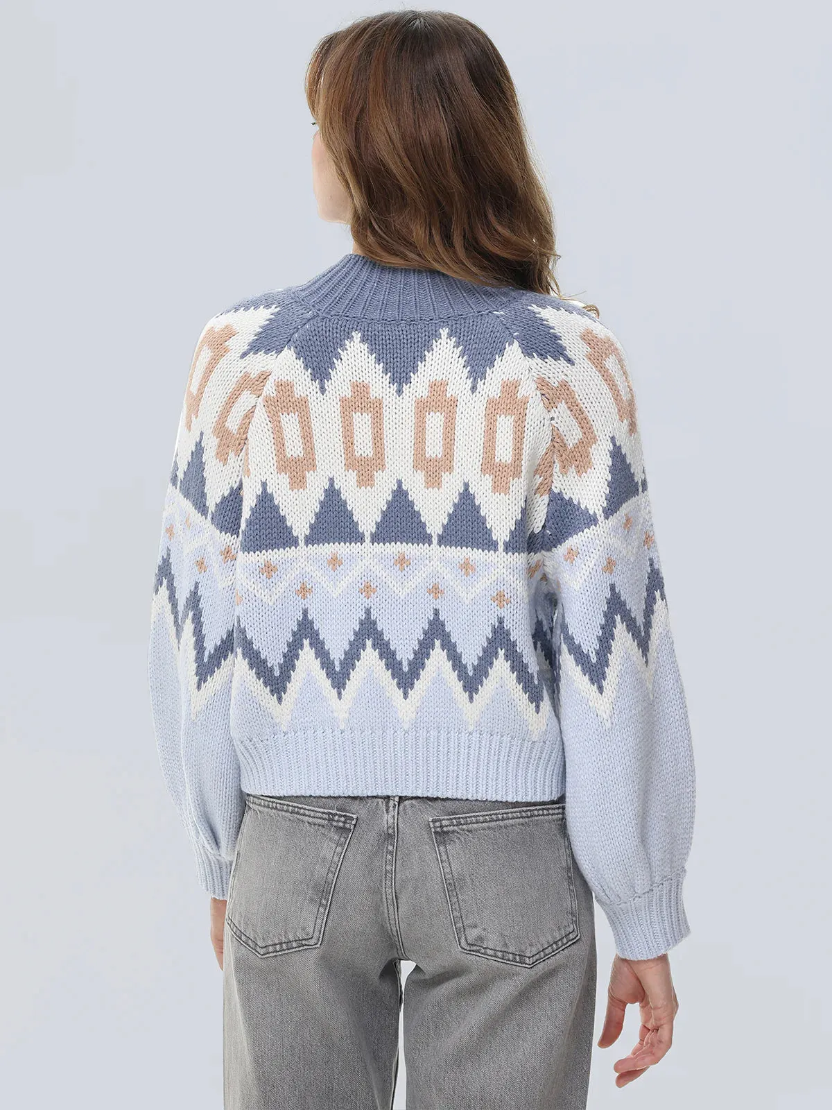 Victoria Fair Isle Zip Bomber Jacket
