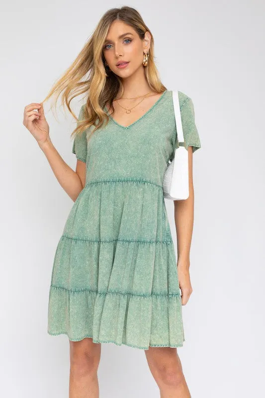 Washed Baby Doll Mini Dress *Multiple Colors*