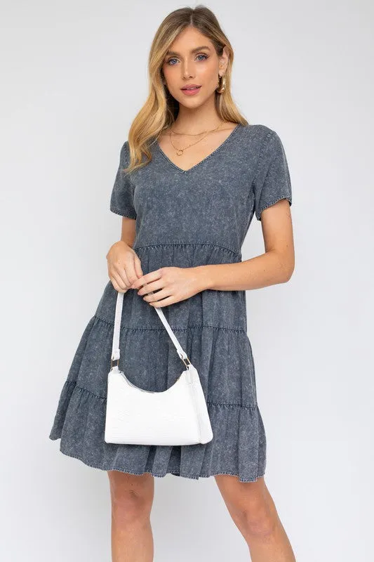 Washed Baby Doll Mini Dress *Multiple Colors*