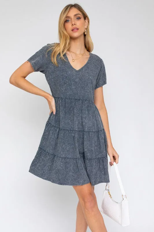 Washed Baby Doll Mini Dress *Multiple Colors*