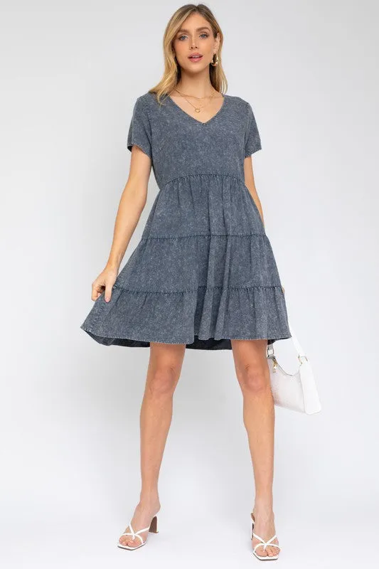 Washed Baby Doll Mini Dress *Multiple Colors*
