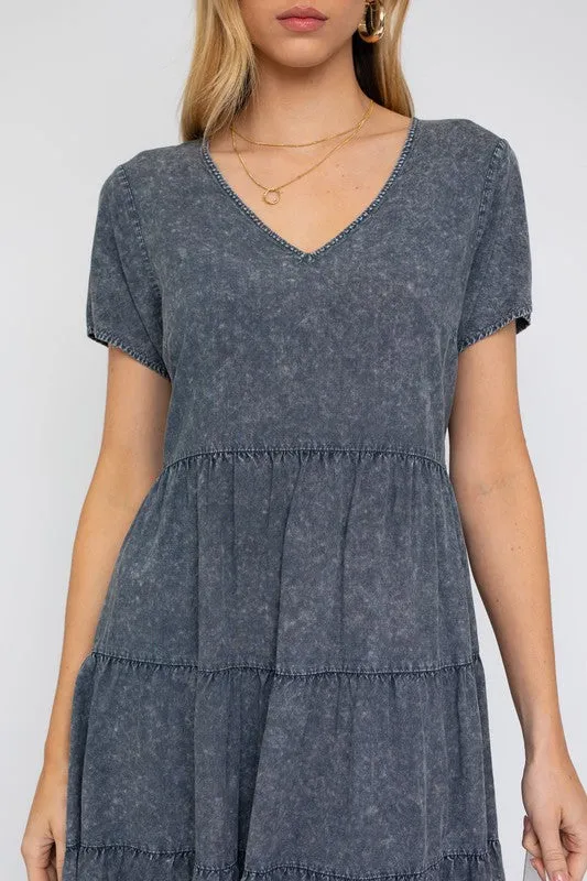 Washed Baby Doll Mini Dress *Multiple Colors*