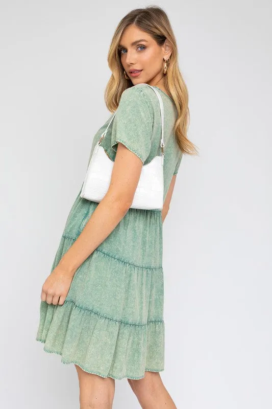 Washed Baby Doll Mini Dress *Multiple Colors*