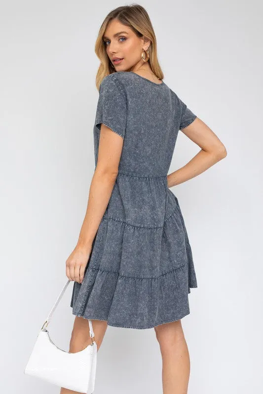 Washed Baby Doll Mini Dress *Multiple Colors*
