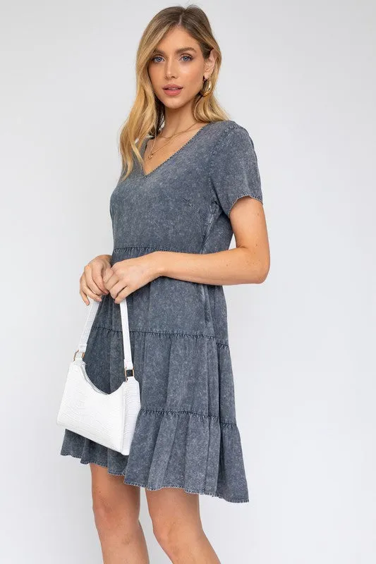 Washed Baby Doll Mini Dress *Multiple Colors*