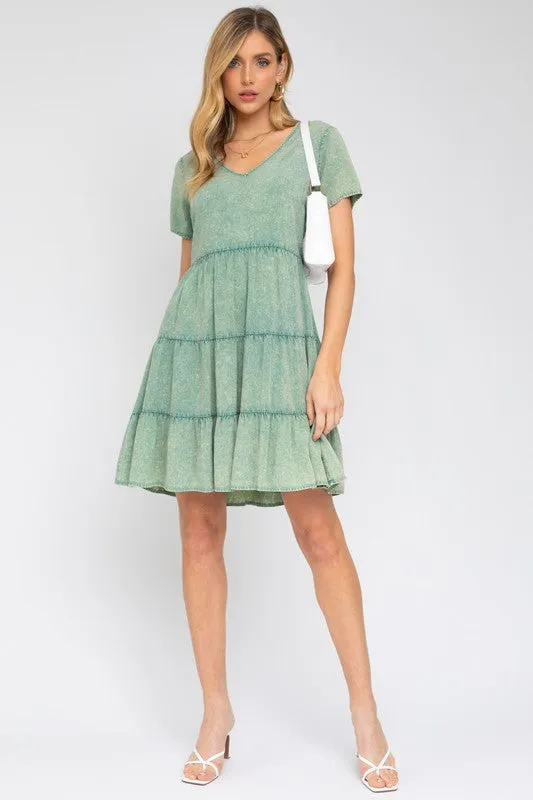 Washed Baby Doll Mini Dress *Multiple Colors*