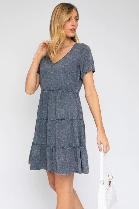 Washed Baby Doll Mini Dress *Multiple Colors*