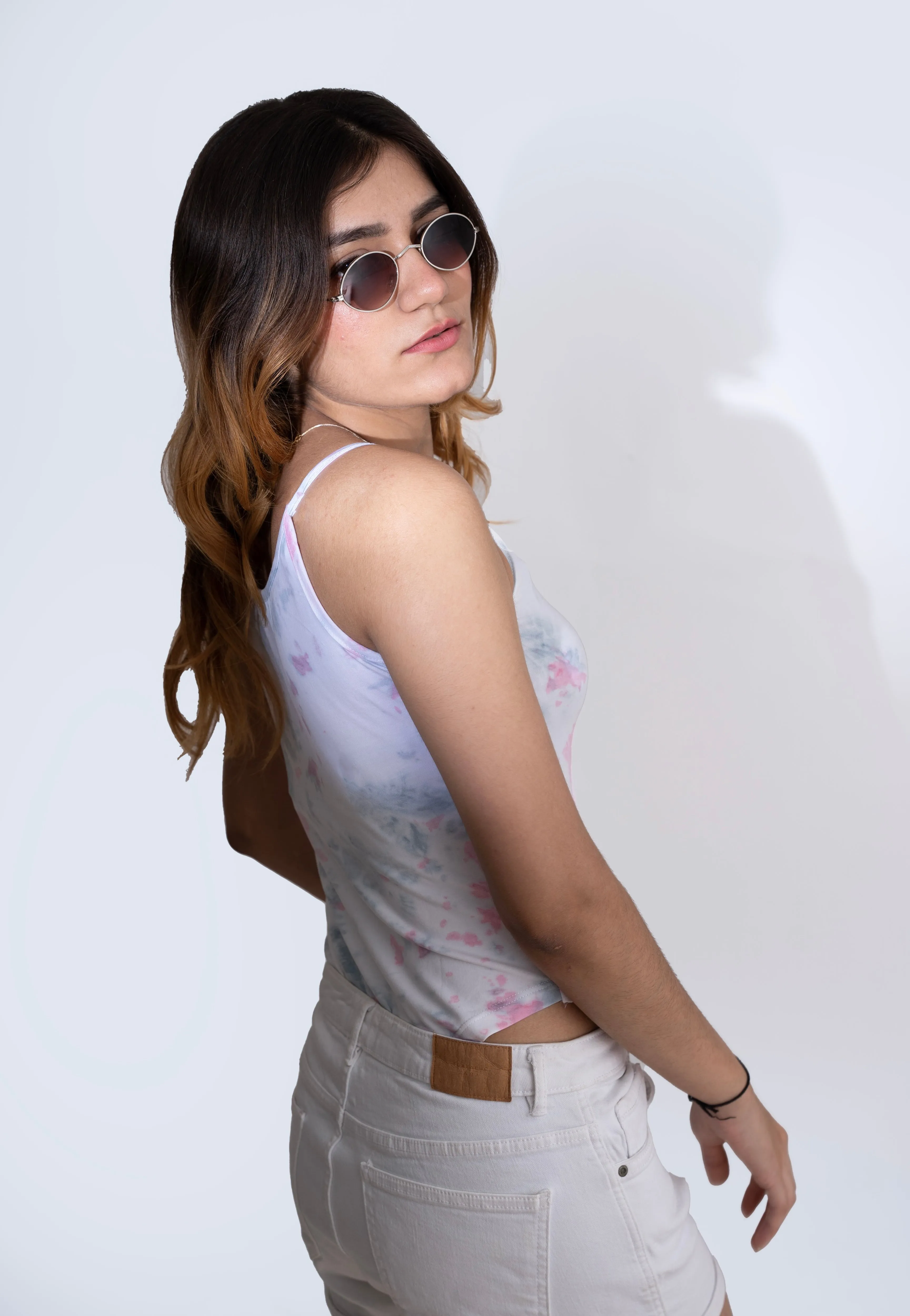 Women's Pink Tie Die Stretchable Body Suit